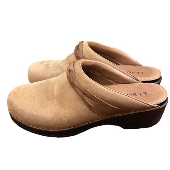 L.L. BEAN Leather Clogs/Mules Leather Braid Tan Suede Women Size 40 (8.5) - Picture 5 of 15